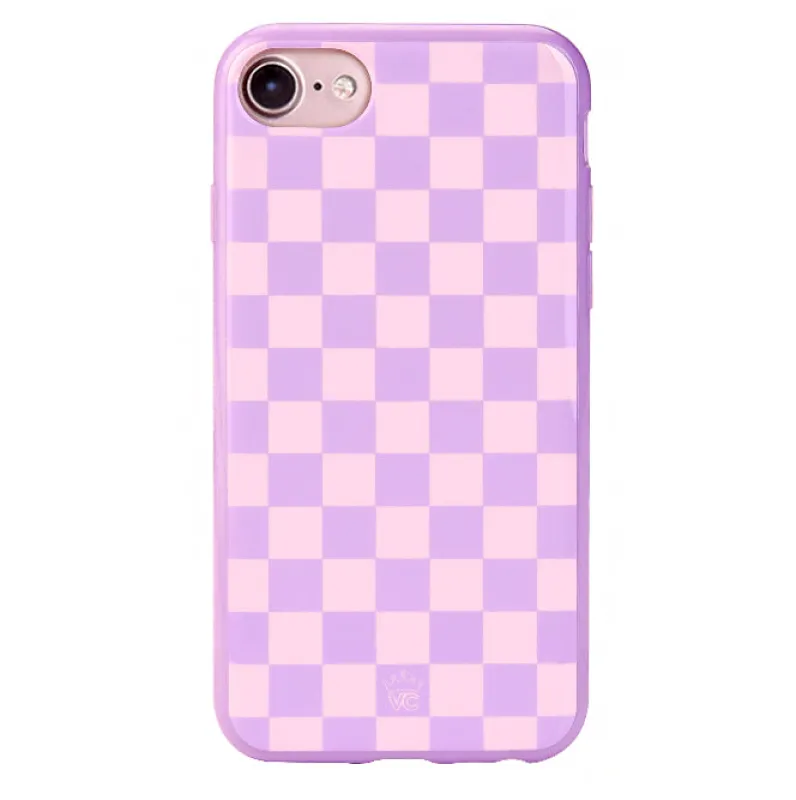 Checkered Lavender Nude iPhone Case sold by Velvet Caviar