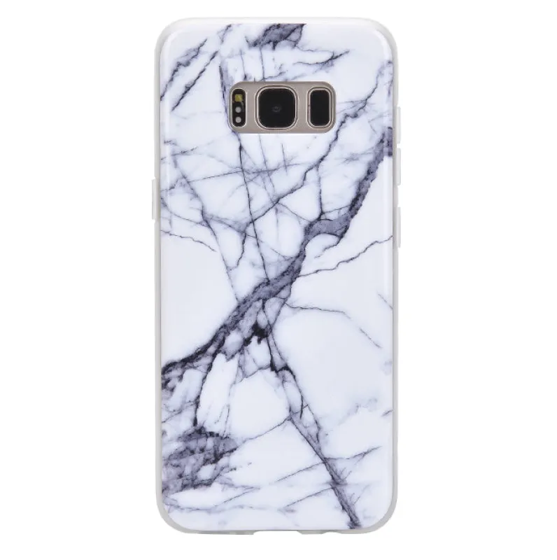 White & Gray Marble Samsung Case made by Velvet Caviar