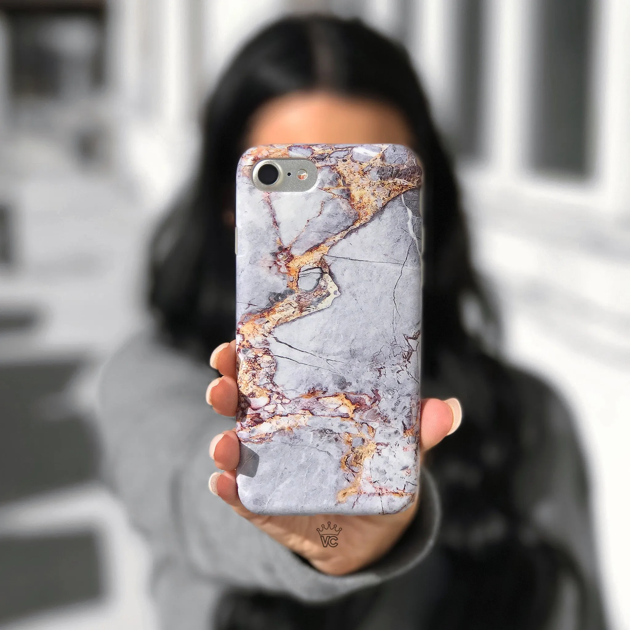 Gray & Gold Marble iPhone Case sold by Velvet Caviar product image thumbnail 5