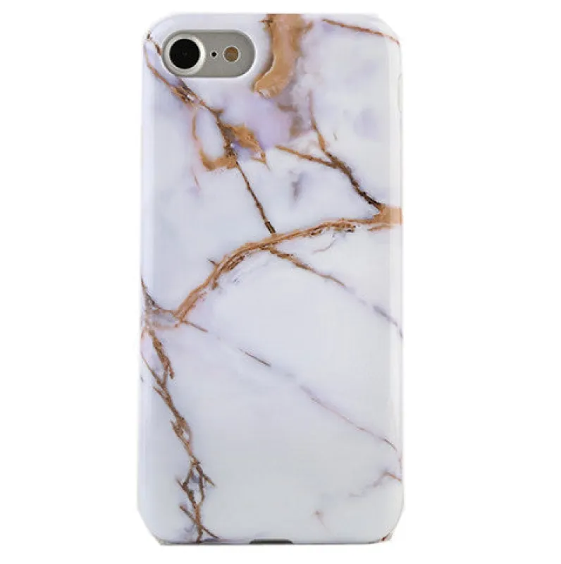 White & Gold Marble iPhone Case made by Velvet Caviar