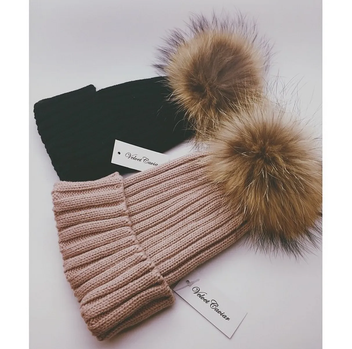 LUX FUR POM BEANIE MORE COLORS+ sold by Velvet Caviar product image thumbnail 3