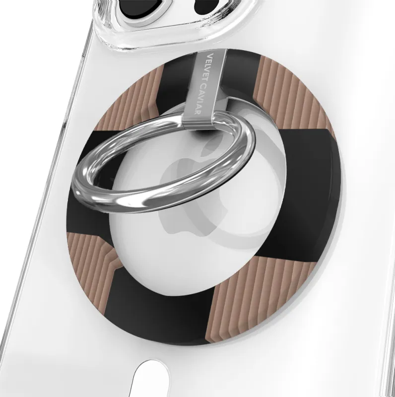 Mocha Vibe Checkered MagSafe Grip Ring made by Velvet Caviar