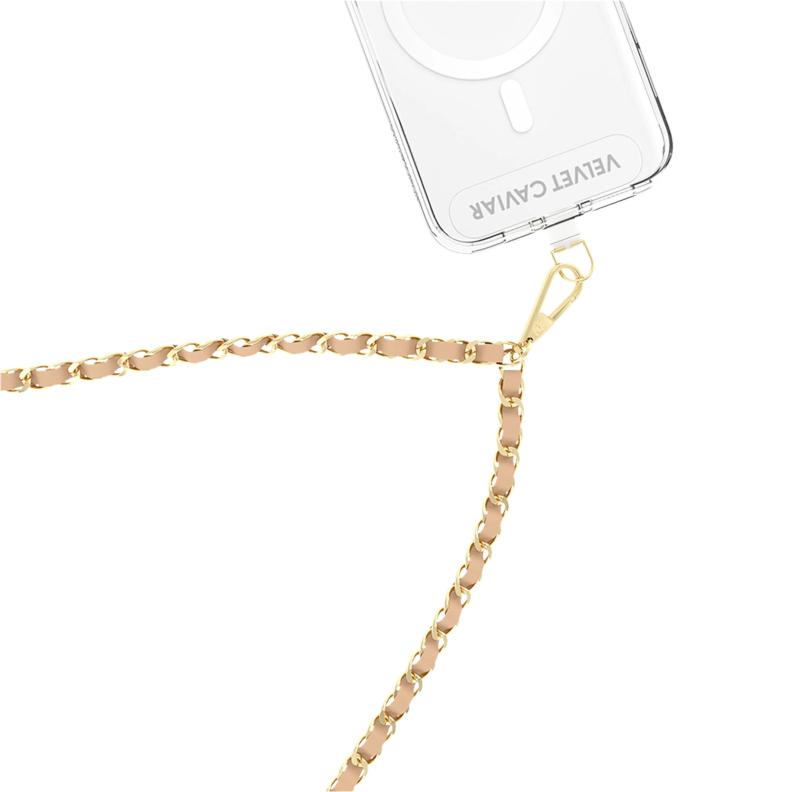 Nude Chain Phone Crossbody Strap sold by Velvet Caviar