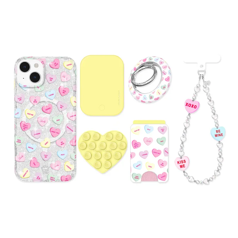 Sweet Hearts Glitter iPhone Bundle Set sold by Velvet Caviar