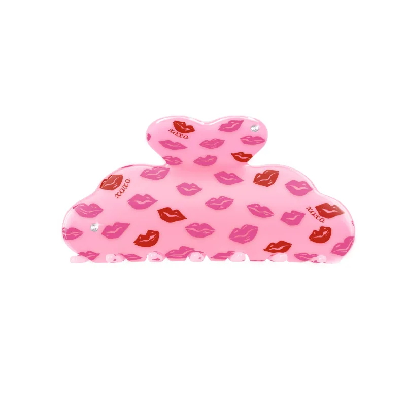 Kiss Kiss Crystal Hair Clip sold by Velvet Caviar