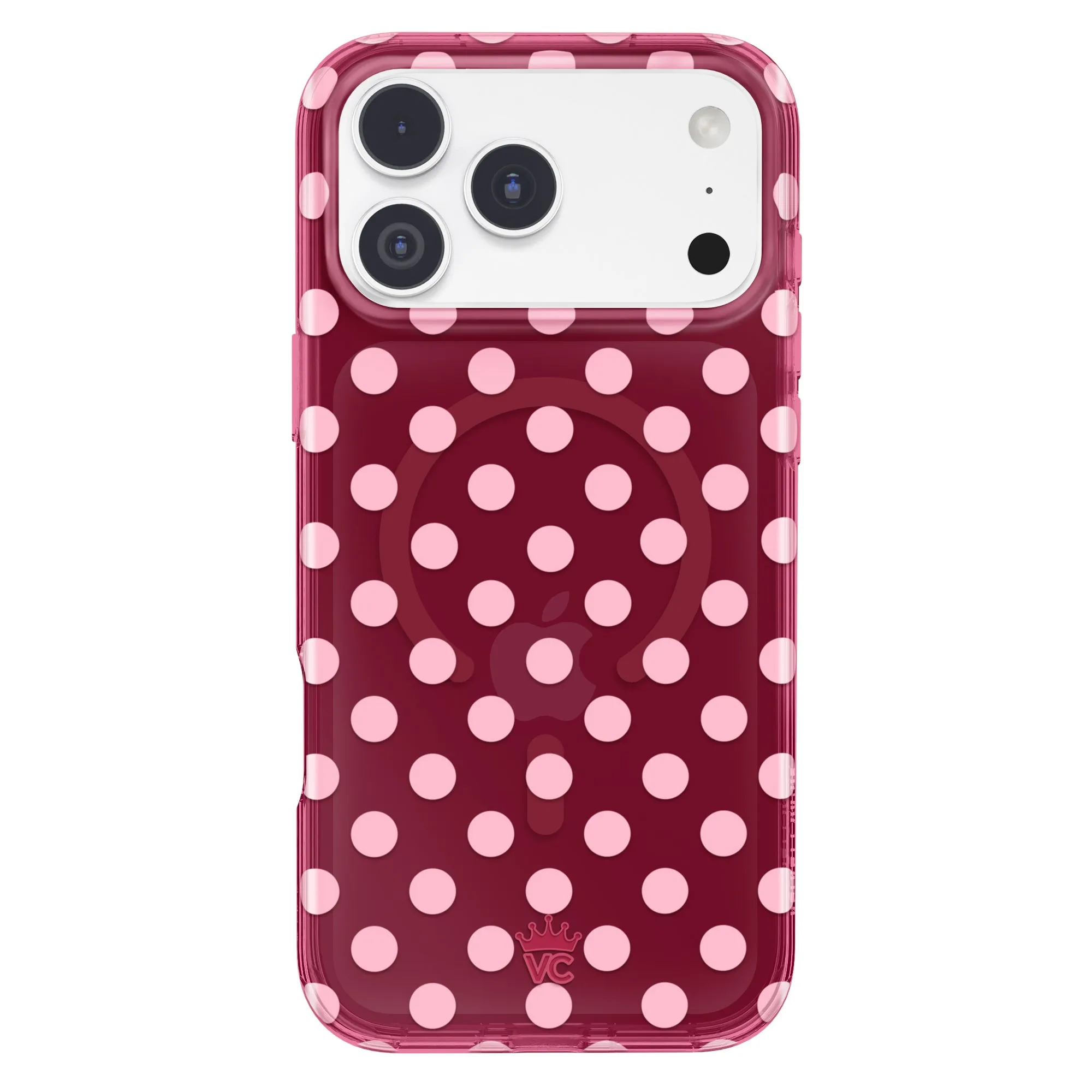 Raspberry Polka Dot iPhone Case sold by Velvet Caviar
