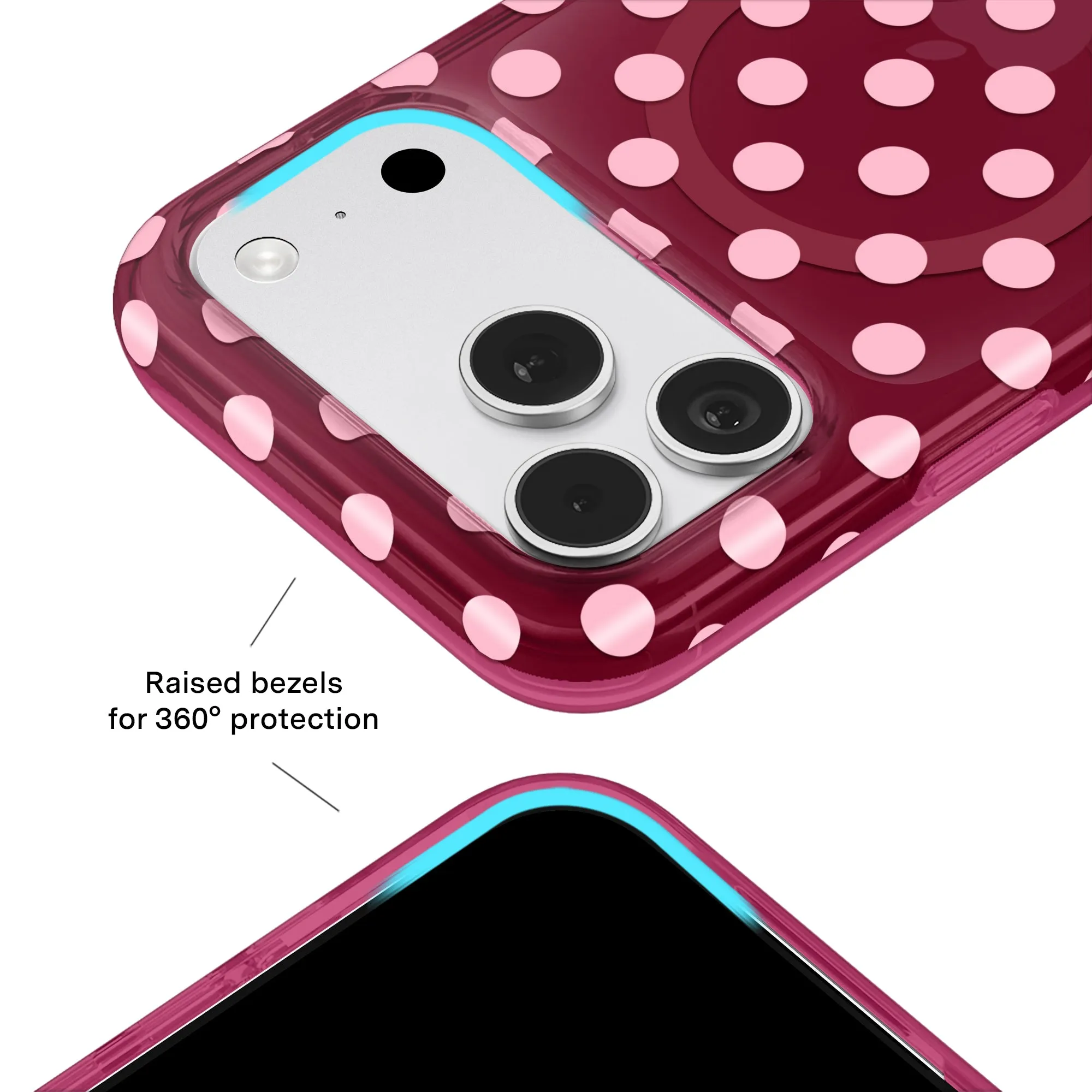 Raspberry Polka Dot iPhone Case sold by Velvet Caviar product image thumbnail 3