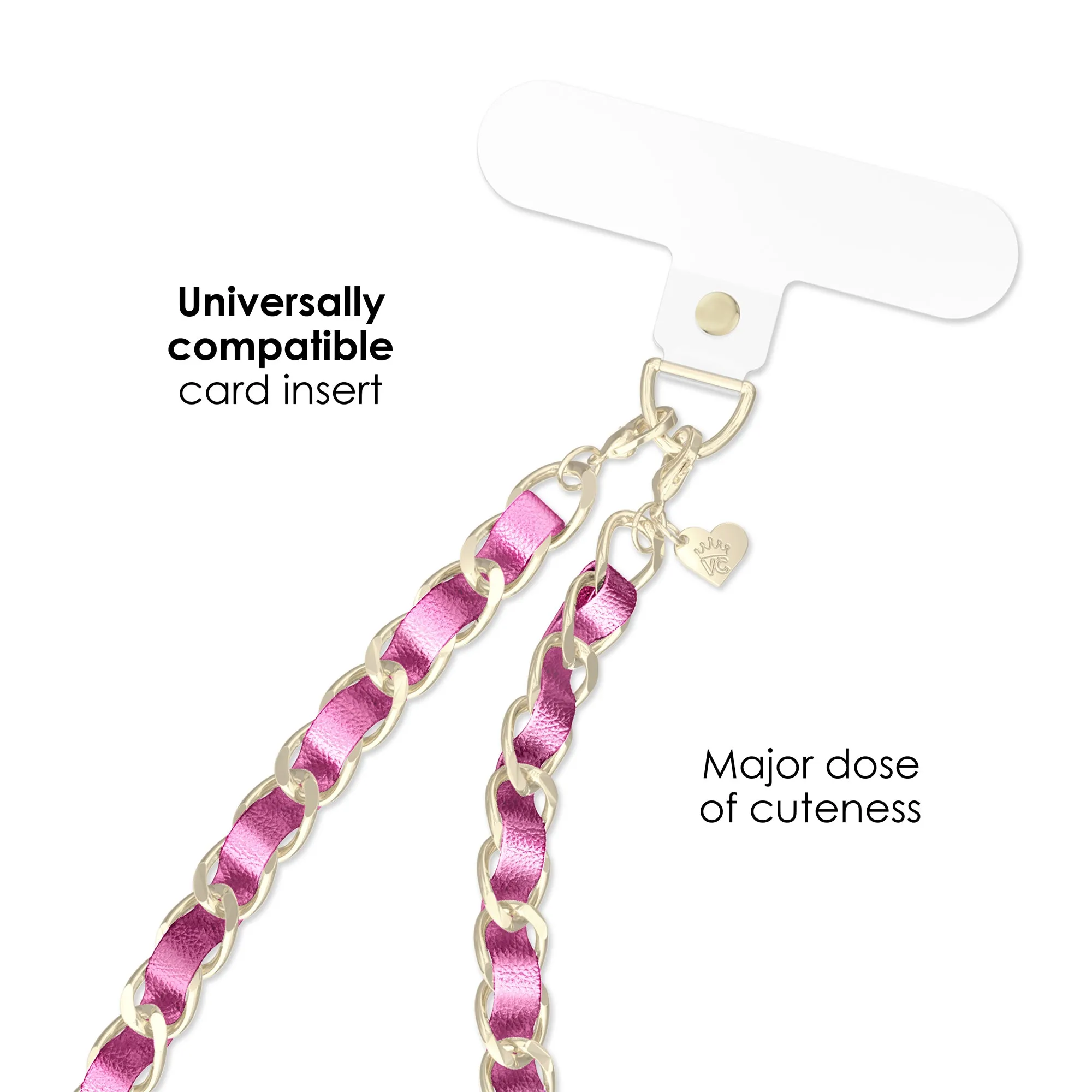 Metallic Pink Leather Chain Phone Charm sold by Velvet Caviar product image thumbnail 3