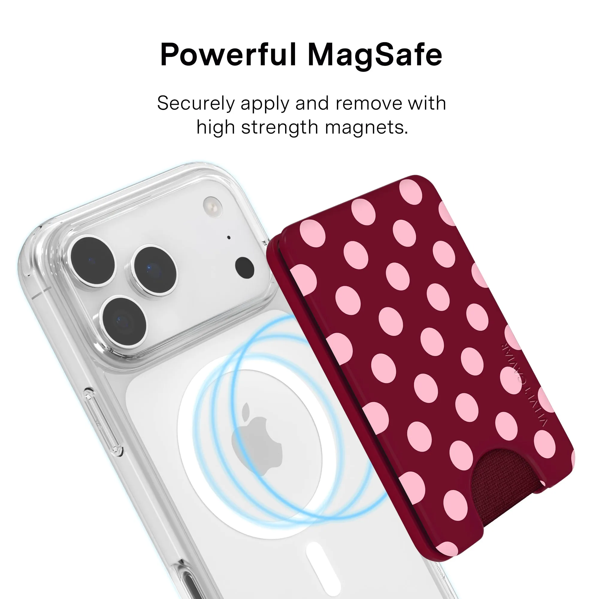 Raspberry Polka Dot MagSafe Wallet sold by Velvet Caviar product image thumbnail 4