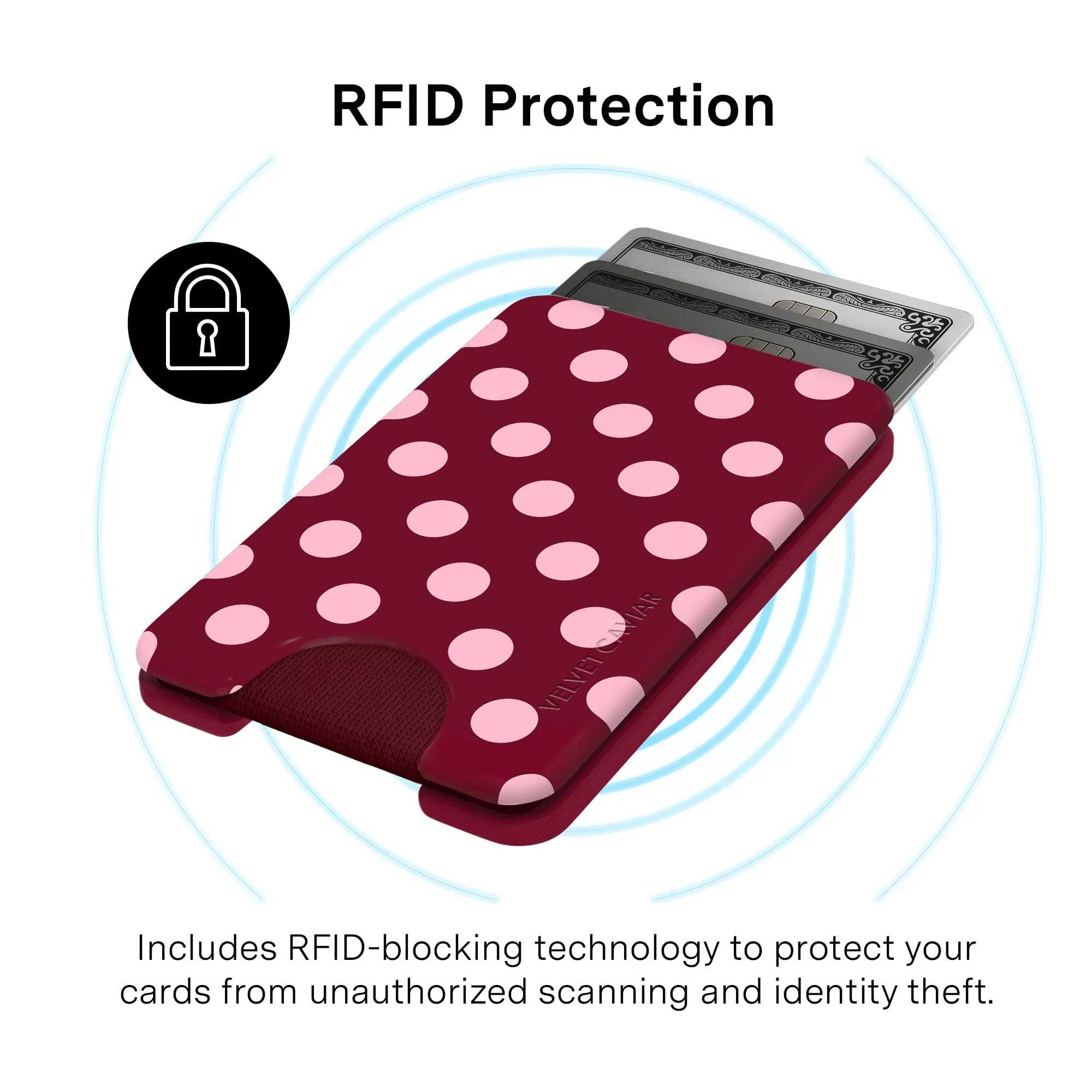 Raspberry Polka Dot MagSafe Wallet sold by Velvet Caviar product image thumbnail 5