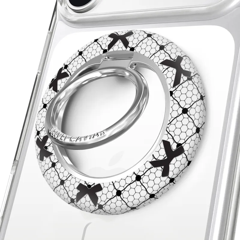 Lacy Black Bows MagSafe Grip Ring made by Velvet Caviar