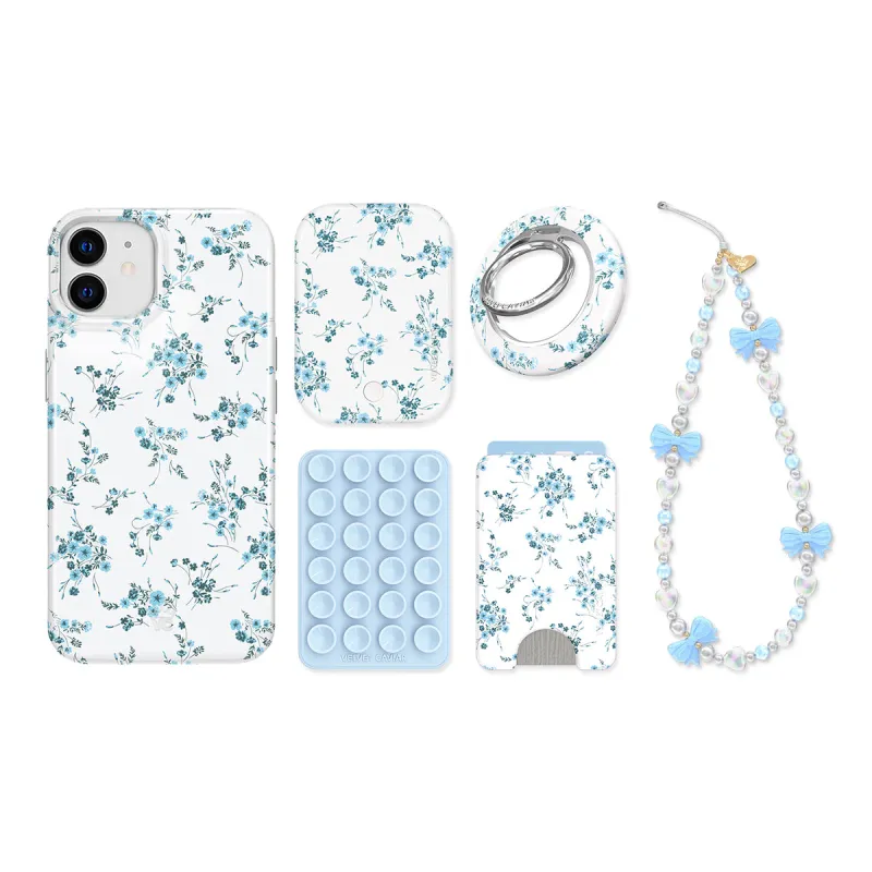 French Blue Floral iPhone Bundle Set sold by Velvet Caviar