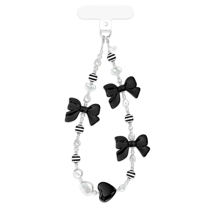 Gothic Black Bows Phone Charm made by Velvet Caviar