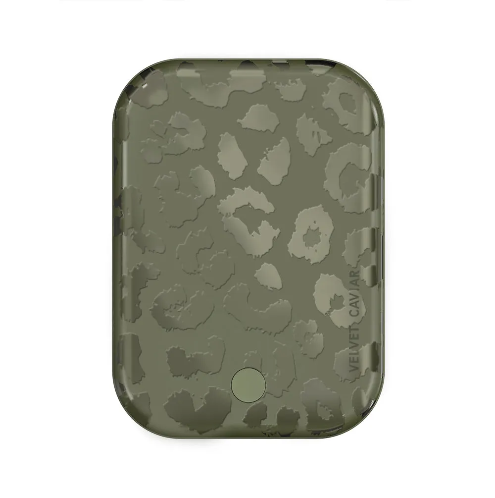 Olive Leopard MagSafe Battery Power Pack sold by Velvet Caviar