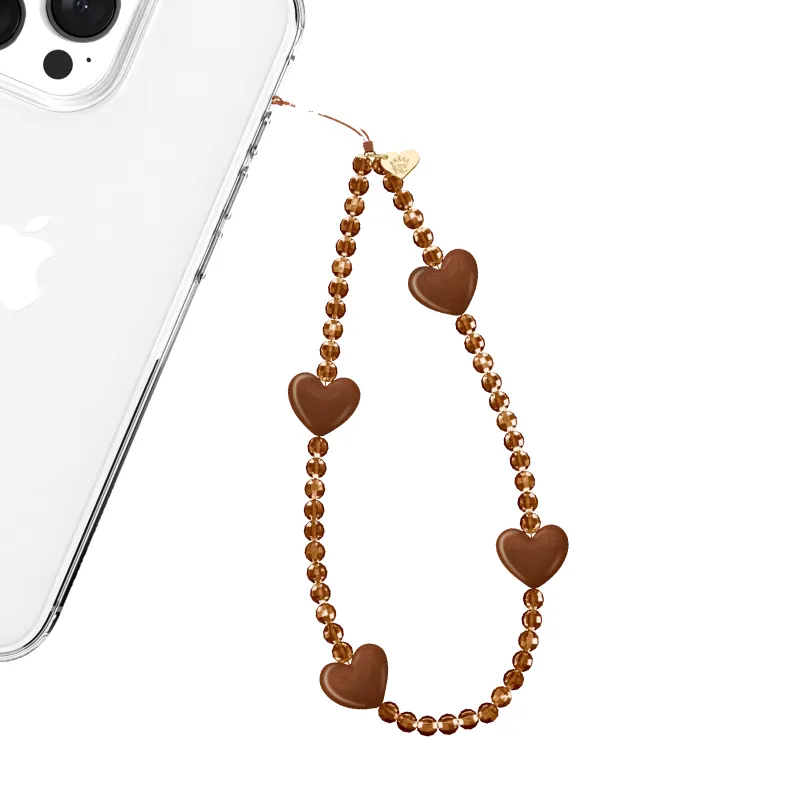 Brown Heart Phone Charm made by Velvet Caviar