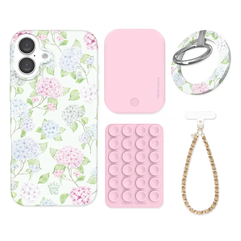 Hydrangea Floral iPhone Bundle Set - Grip sold by Velvet Caviar