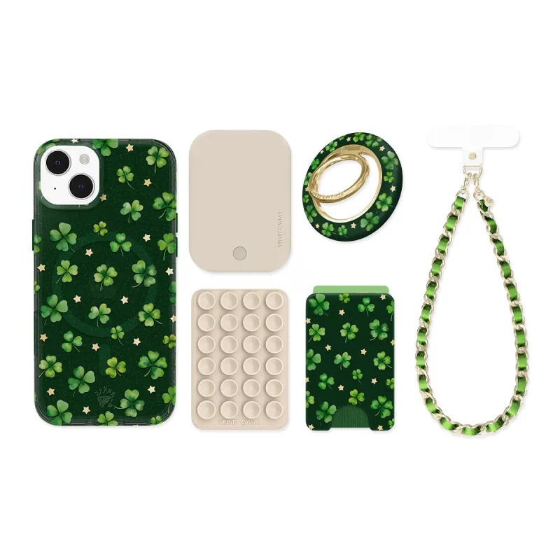 Lucky Clover Glitter iPhone Bundle Set sold by Velvet Caviar
