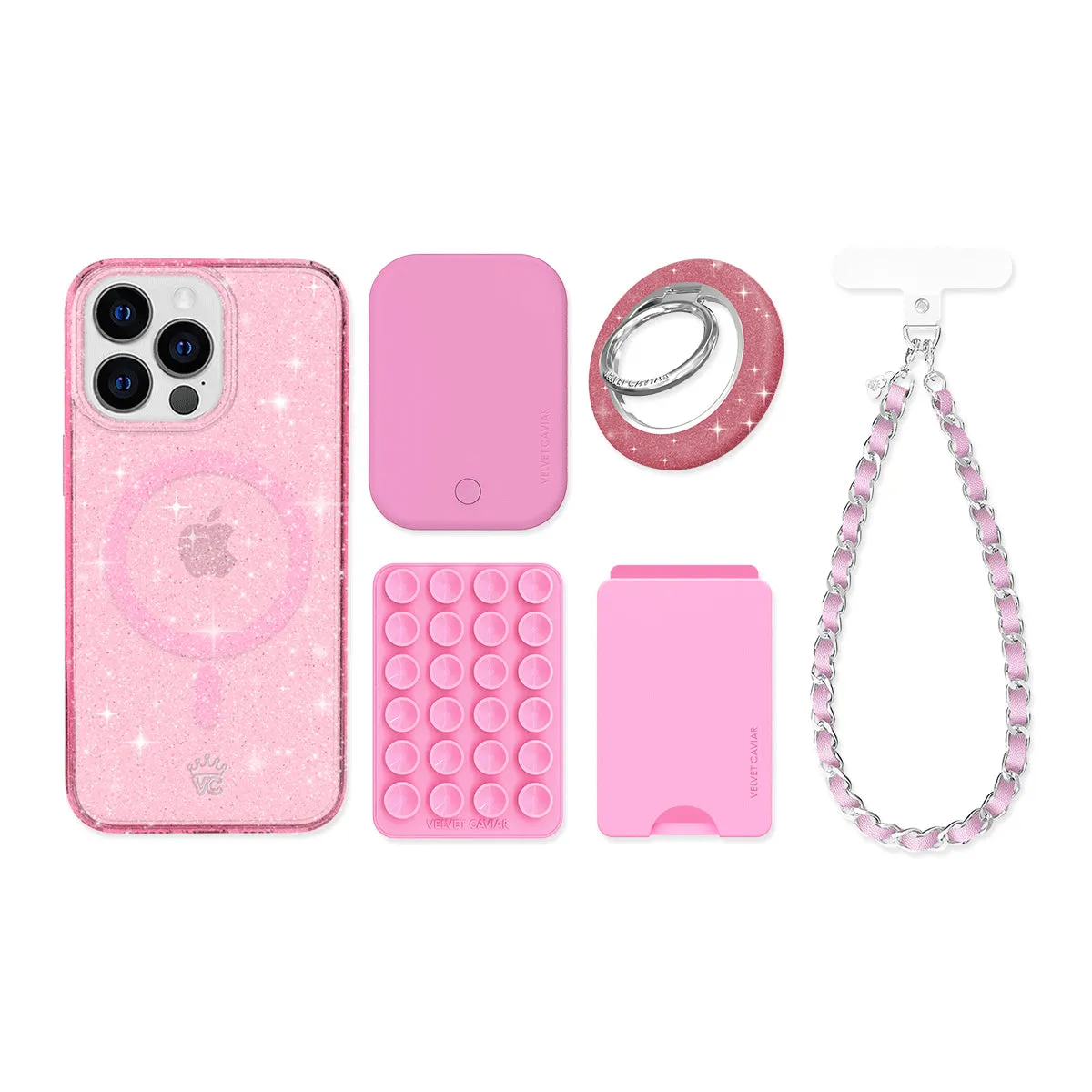 Pink Stardust Glitter iPhone Bundle Set sold by Velvet Caviar product image thumbnail 4