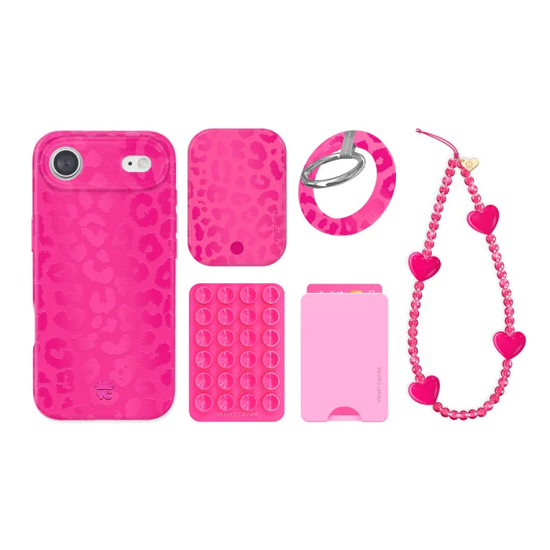Even Hotter Pink Leopard iPhone Bundle Set sold by Velvet Caviar