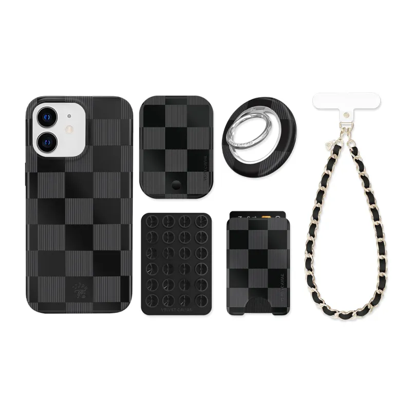 Noir Vibe Checkered iPhone Bundle Set made by Velvet Caviar