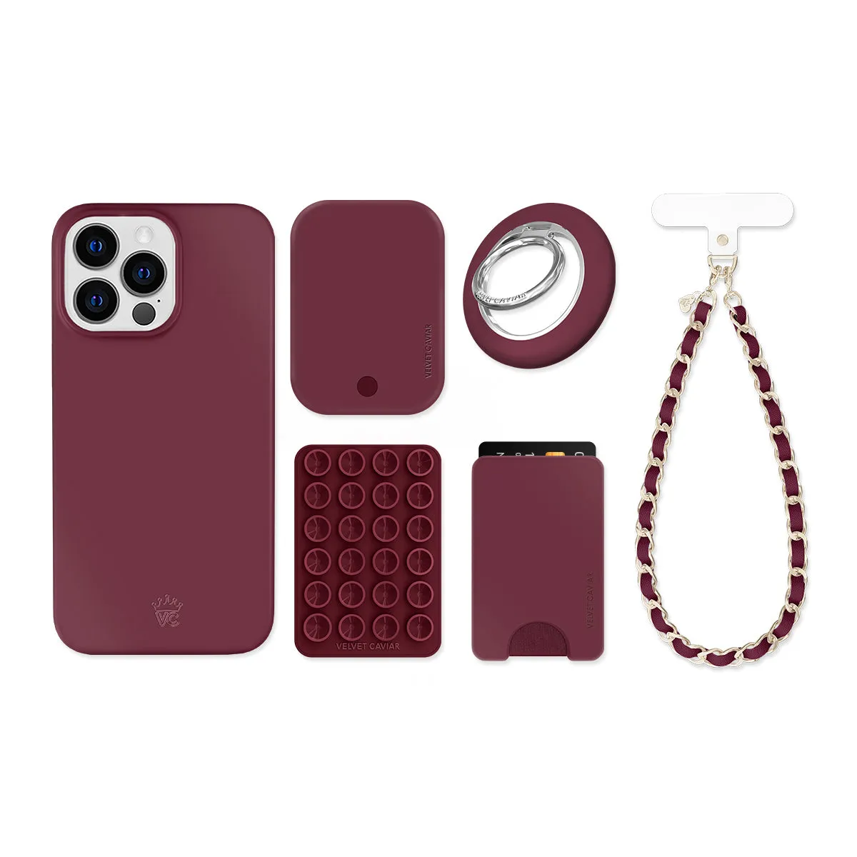 Burgundy 1990 iPhone Bundle Set sold by Velvet Caviar