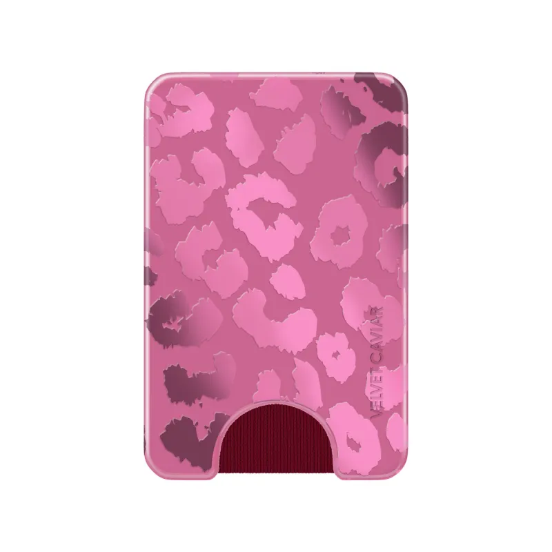 Pink Ruby Leopard MagSafe Wallet made by Velvet Caviar