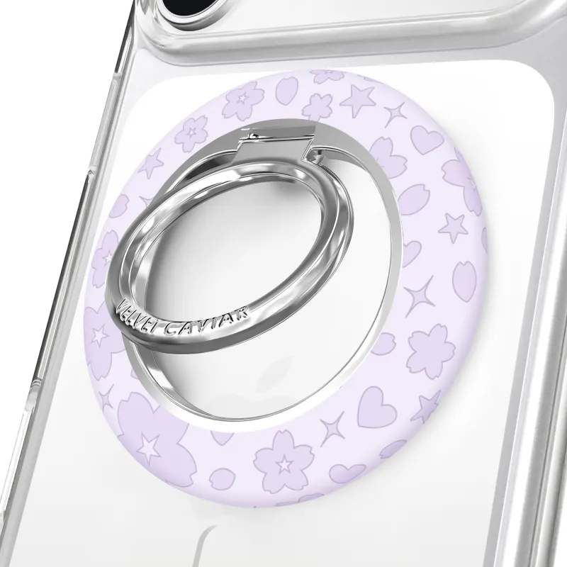 Lavender Cherry Blossom MagSafe Grip Ring made by Velvet Caviar