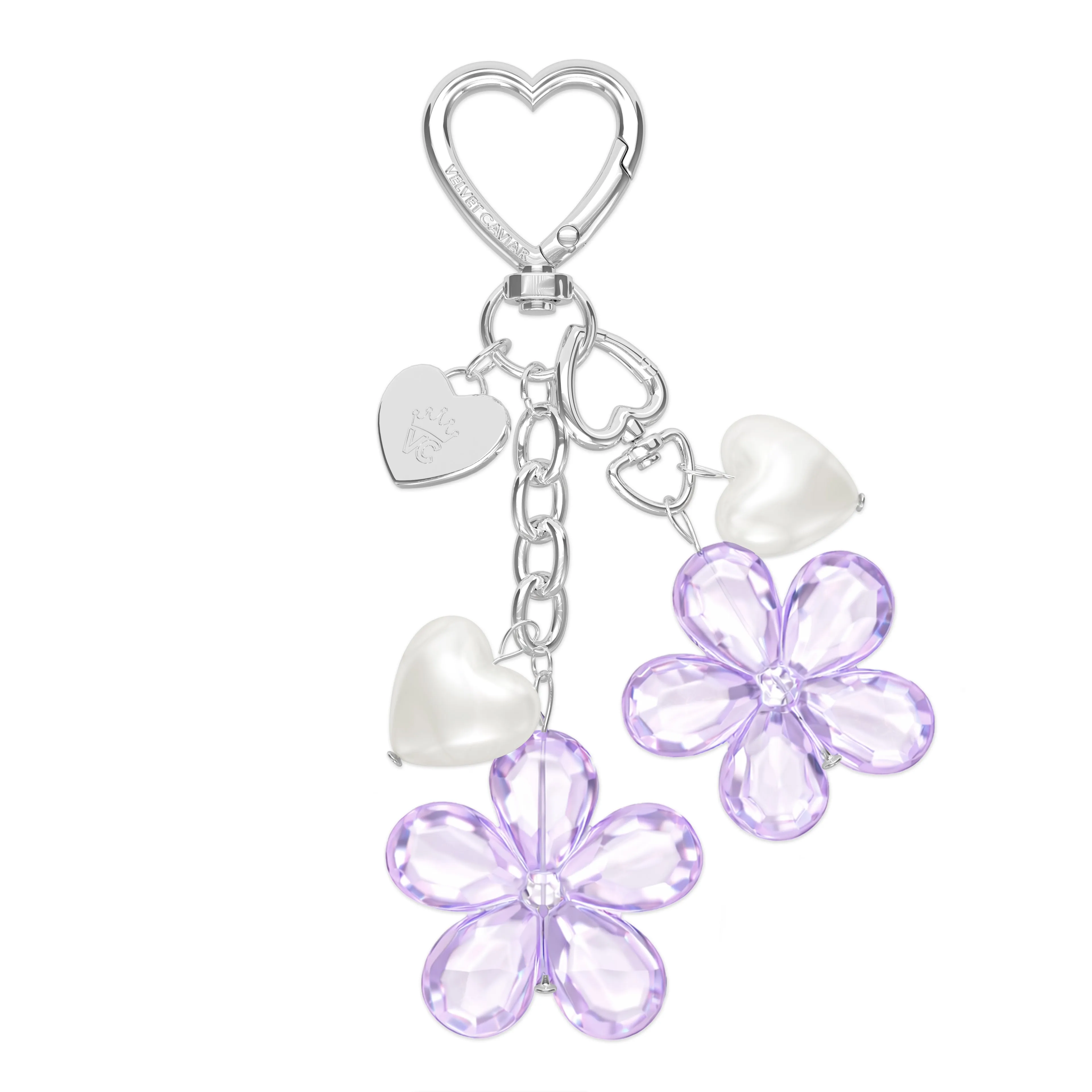 Lavender Cherry Blossom Bag Charm sold by Velvet Caviar
