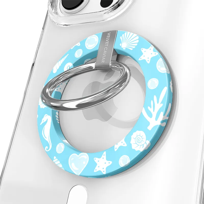 Aquamarine Holo MagSafe Grip Ring made by Velvet Caviar