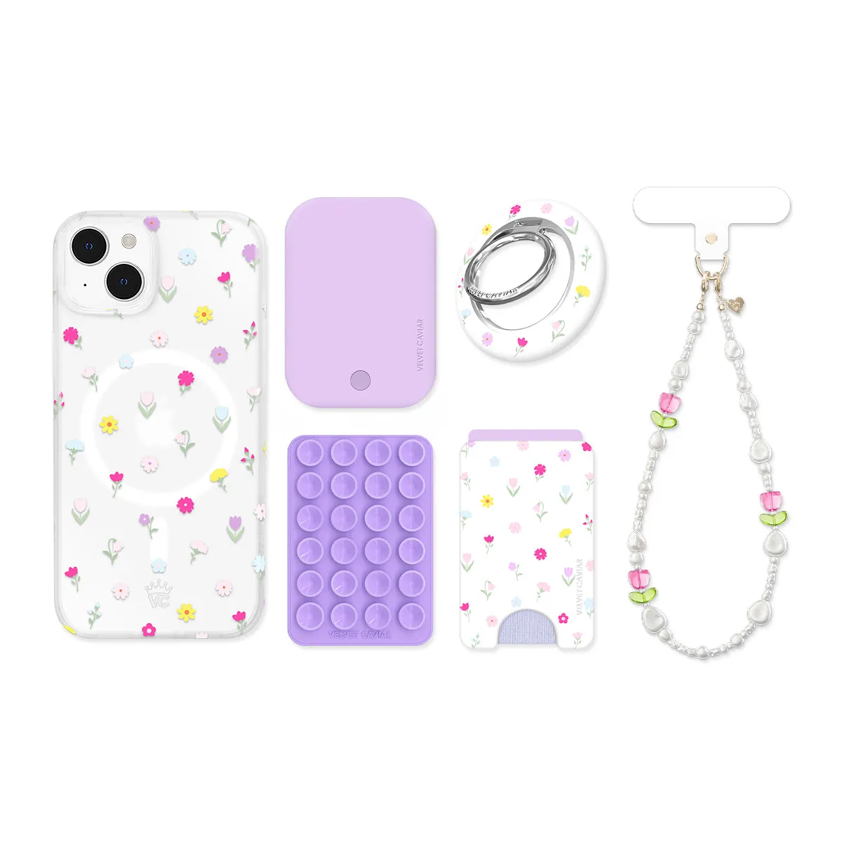 Dreamy Meadow Floral iPhone Bundle Set sold by Velvet Caviar