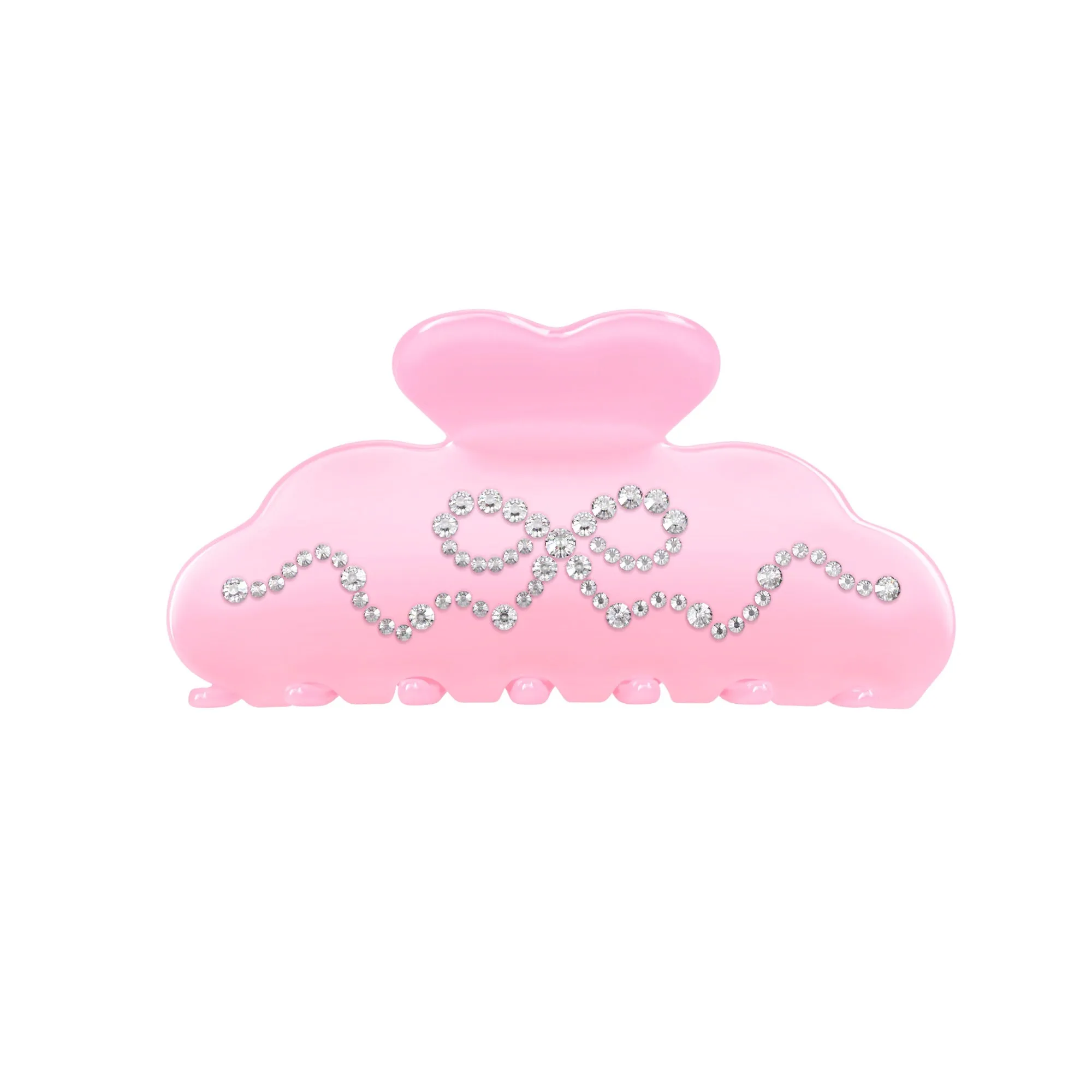 Pink Crystal Bow Hair Clip sold by Velvet Caviar