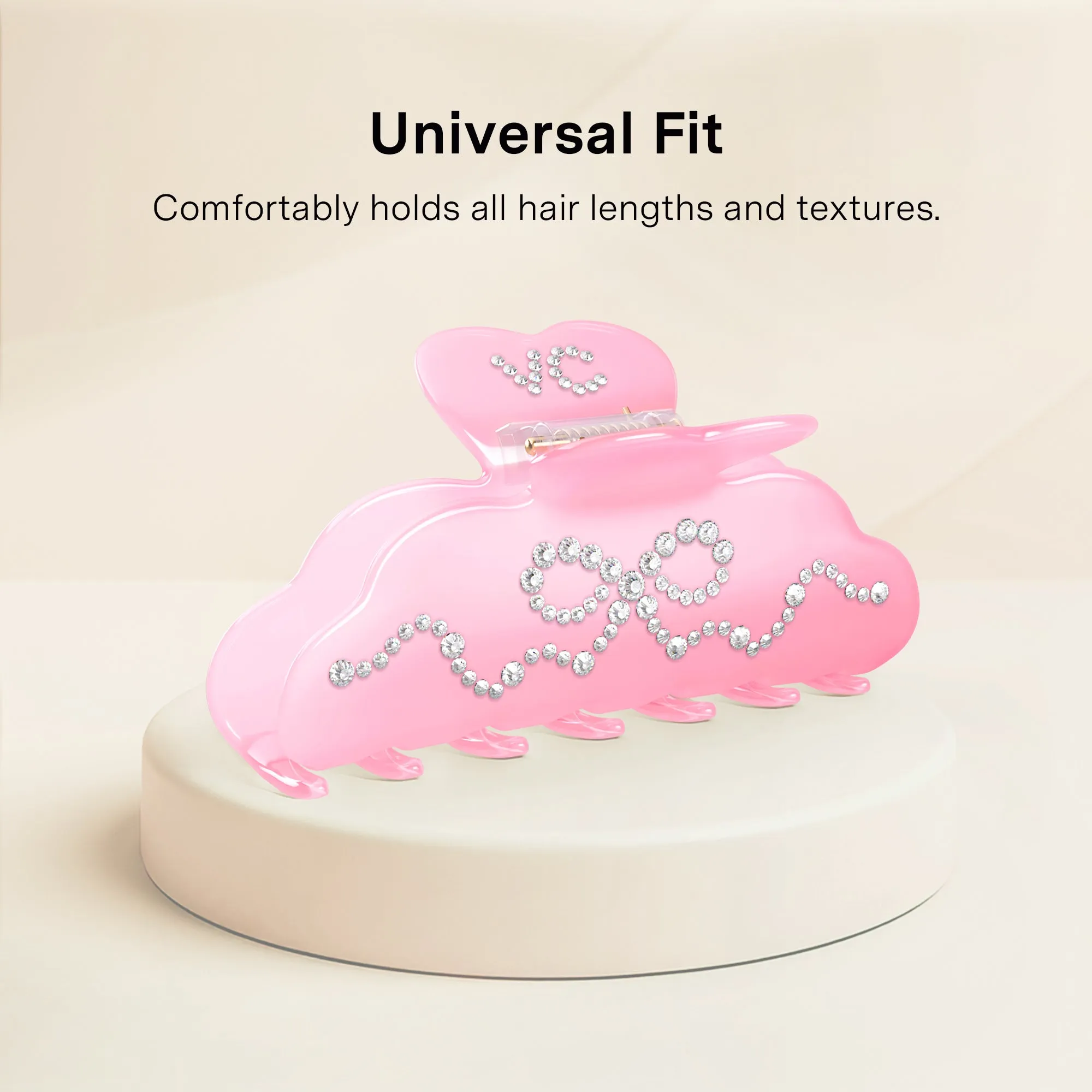 Pink Crystal Bow Hair Clip sold by Velvet Caviar product image thumbnail 3