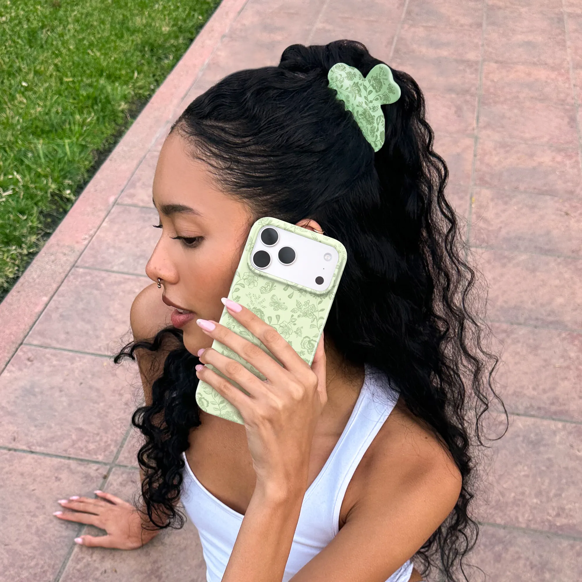 Storybook Sage Floral Hair Clip sold by Velvet Caviar product image thumbnail 2