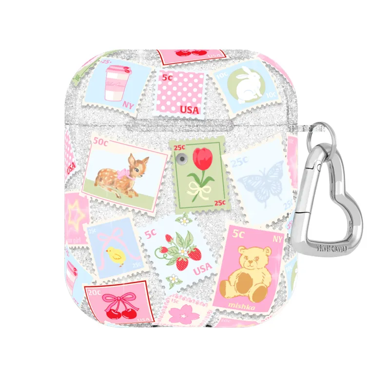 Spring Whimsy Stamps Glitter AirPod Case made by Velvet Caviar