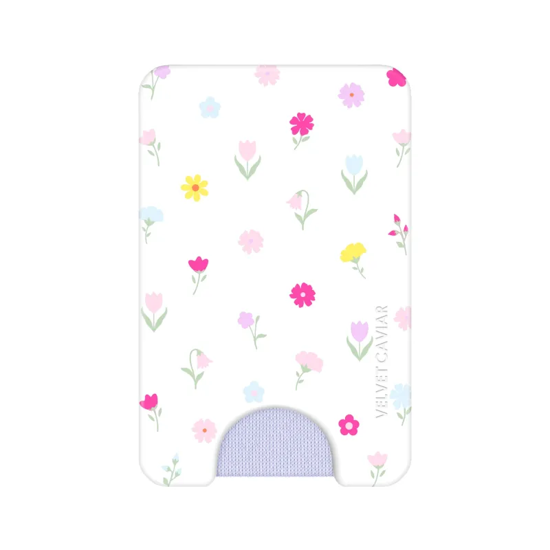 Dreamy Meadow Floral MagSafe Wallet made by Velvet Caviar