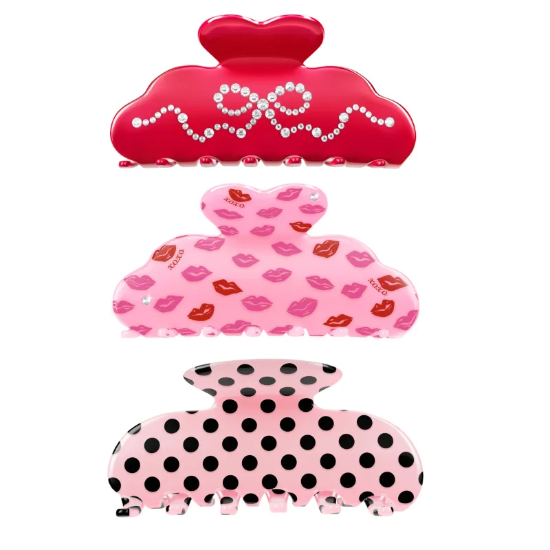 Crystal & Polkadot Hair Clip Bundle made by Velvet Caviar