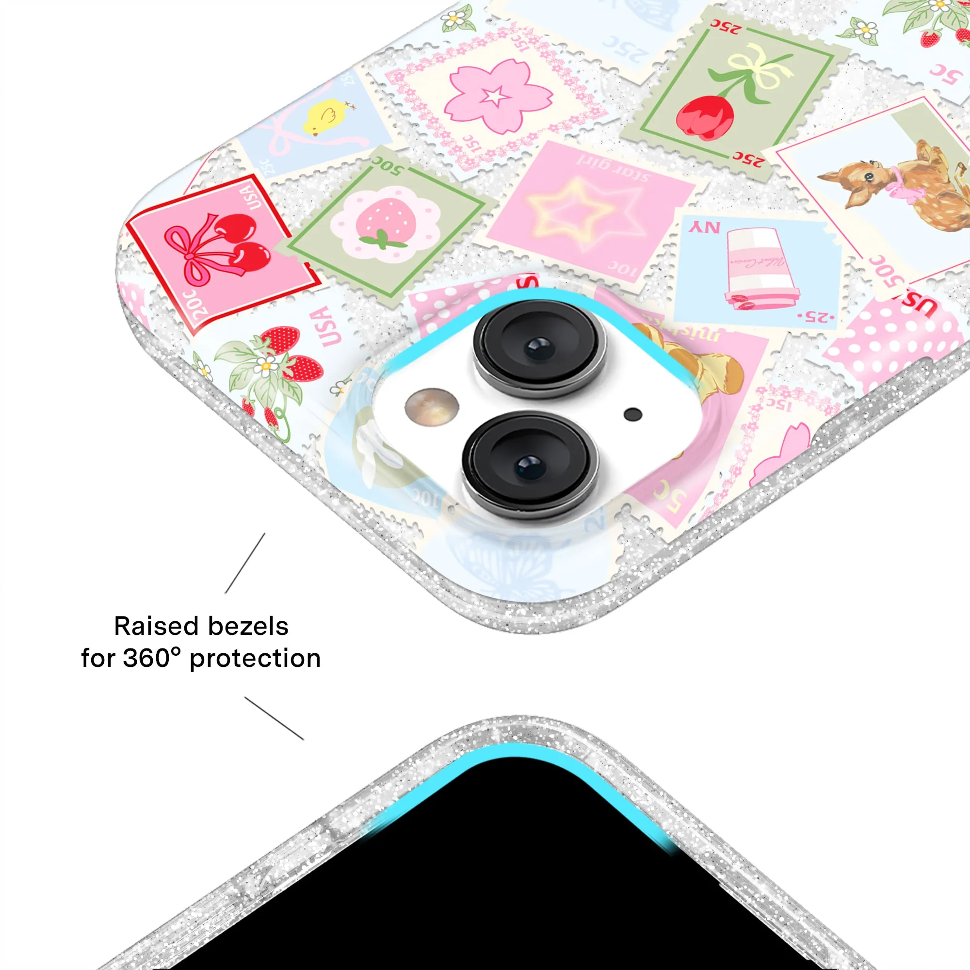 Spring Whimsy Stamps Glitter iPhone Case sold by Velvet Caviar product image thumbnail 3