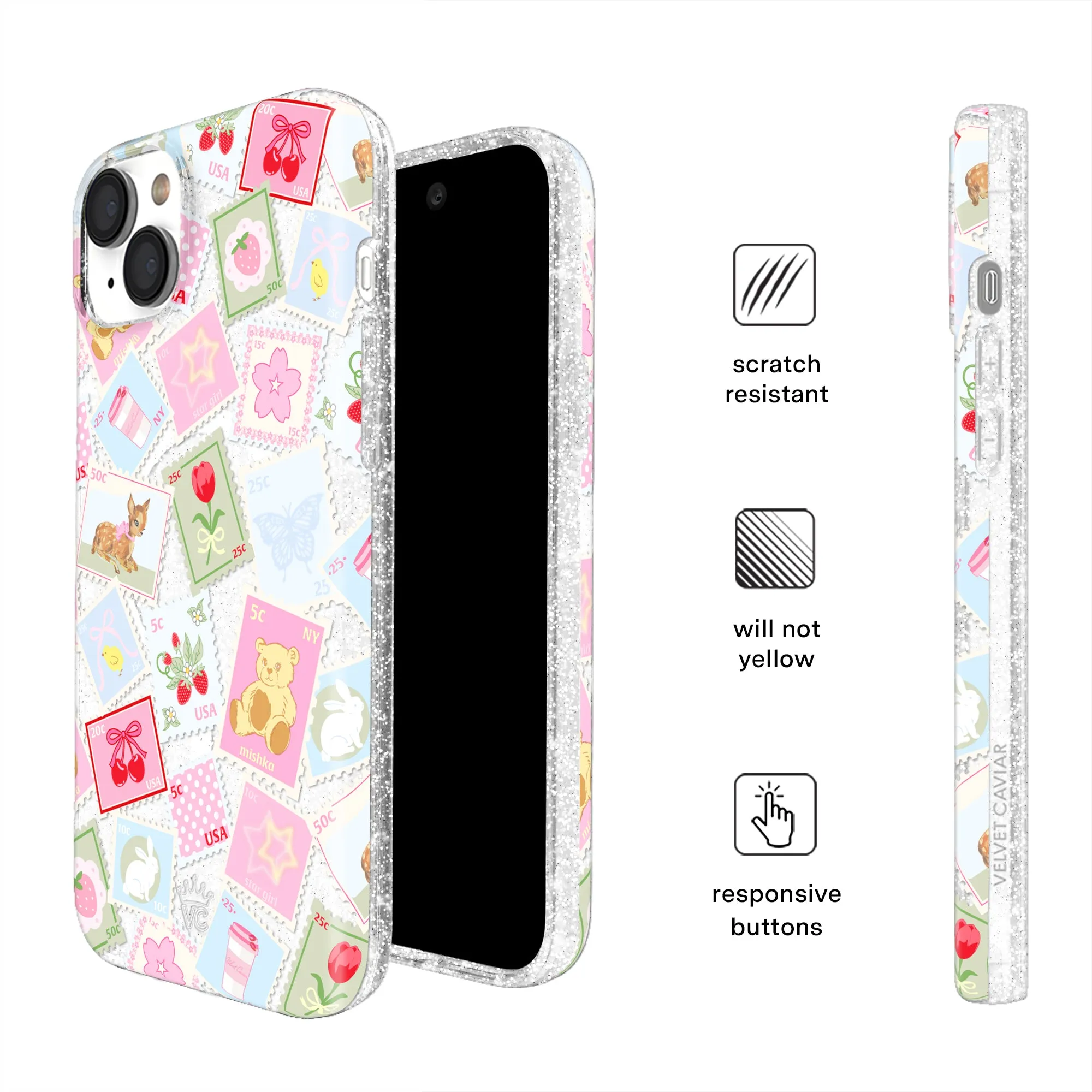 Spring Whimsy Stamps Glitter iPhone Case sold by Velvet Caviar product image thumbnail 5