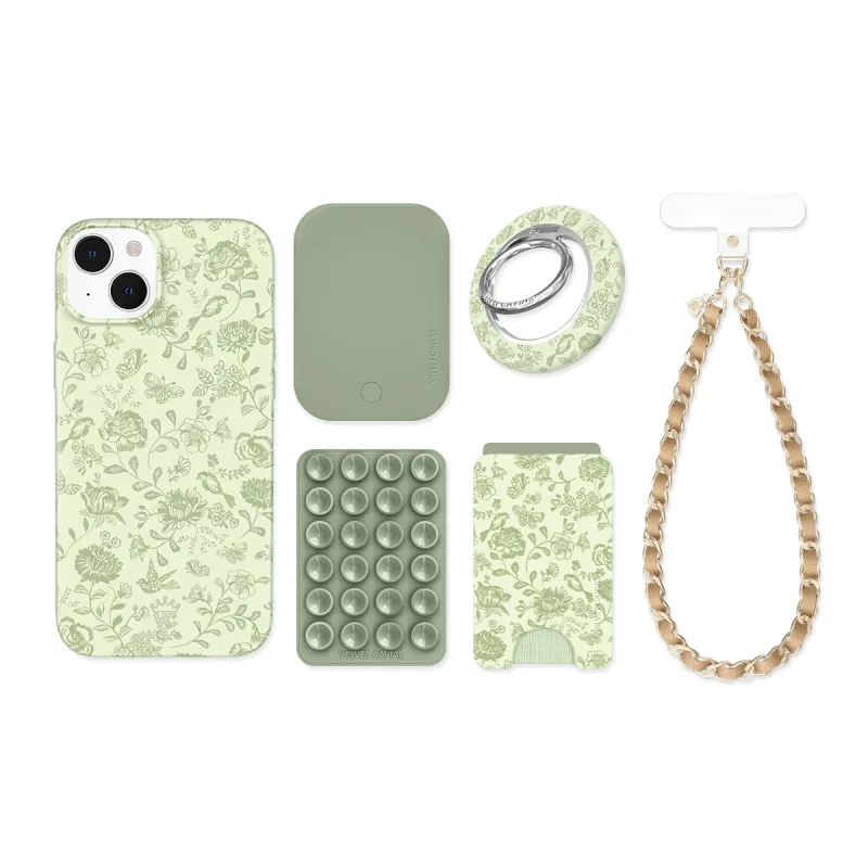 Storybook Sage Floral iPhone Bundle Set made by Velvet Caviar