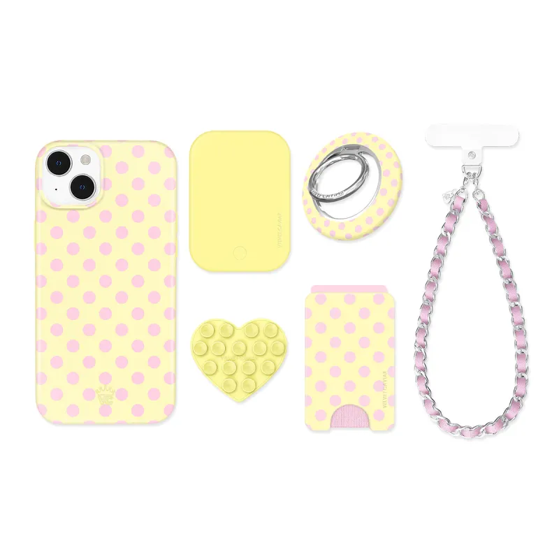 Buttercream Polka Dot iPhone Bundle Set made by Velvet Caviar