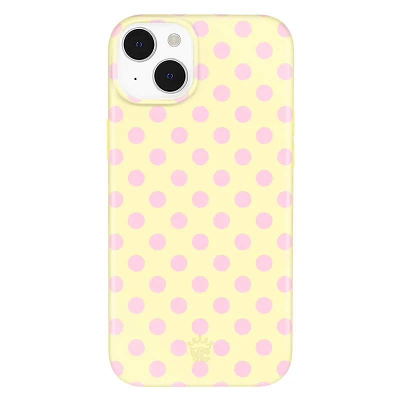 Buttercream Polka Dot iPhone Case made by Velvet Caviar