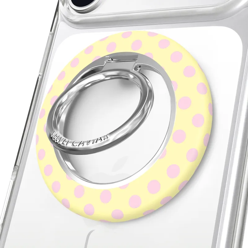 Buttercream Polka Dot MagSafe Grip Ring made by Velvet Caviar