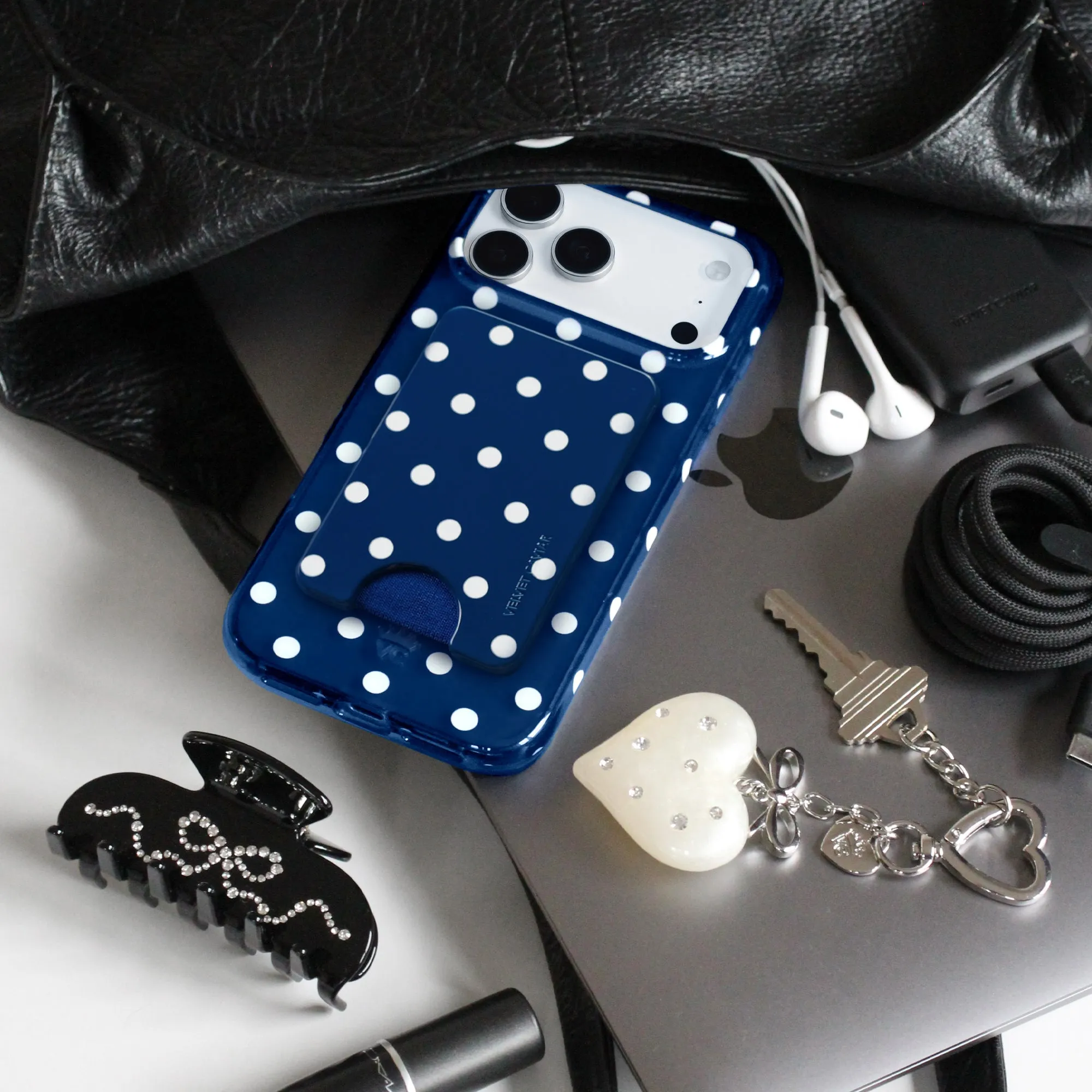 Midnight Polka Dot MagSafe Wallet sold by Velvet Caviar product image thumbnail 2