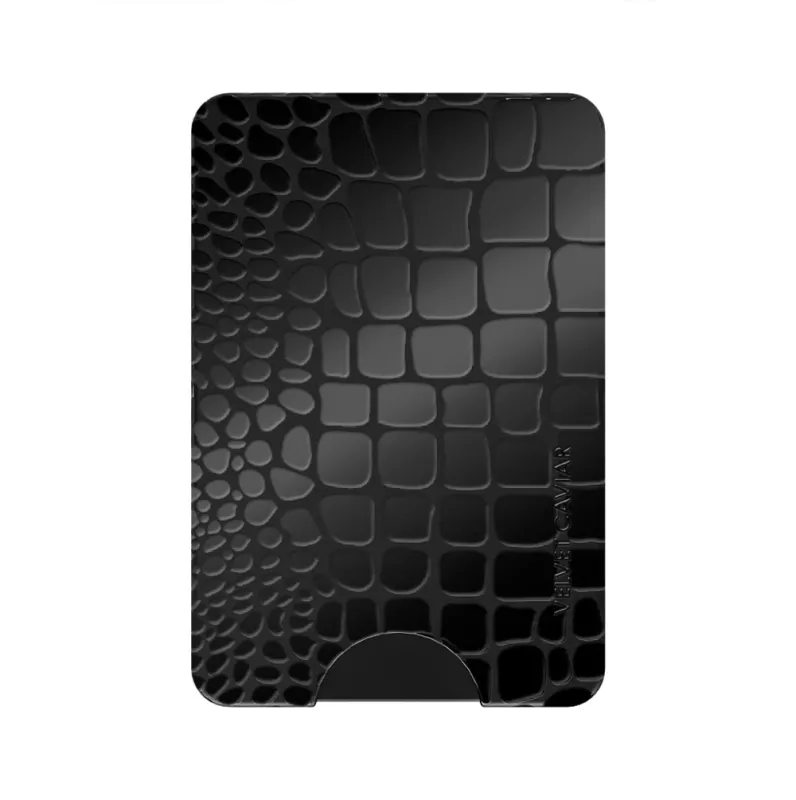 Black Croc MagSafe Wallet made by Velvet Caviar