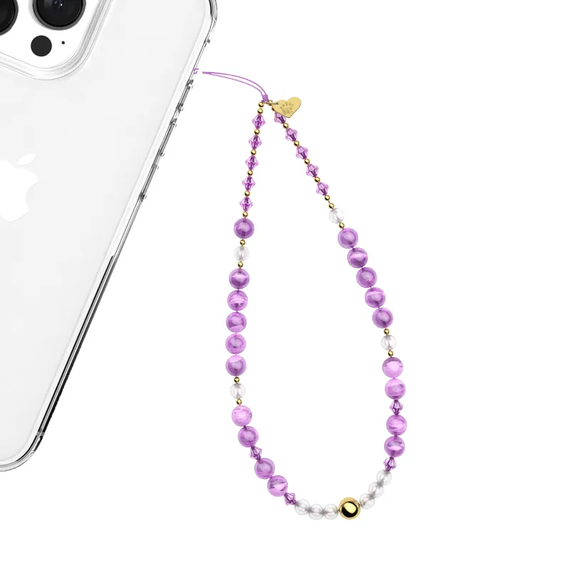 Amethyst Gemstone Phone Charm made by Velvet Caviar