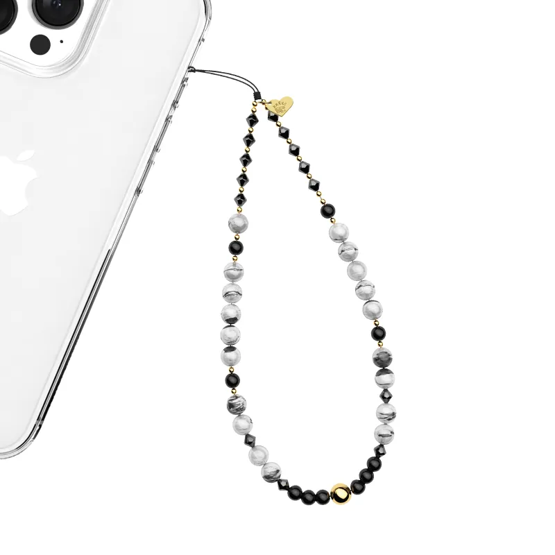 Stone Grey Gemstone Phone Charm made by Velvet Caviar