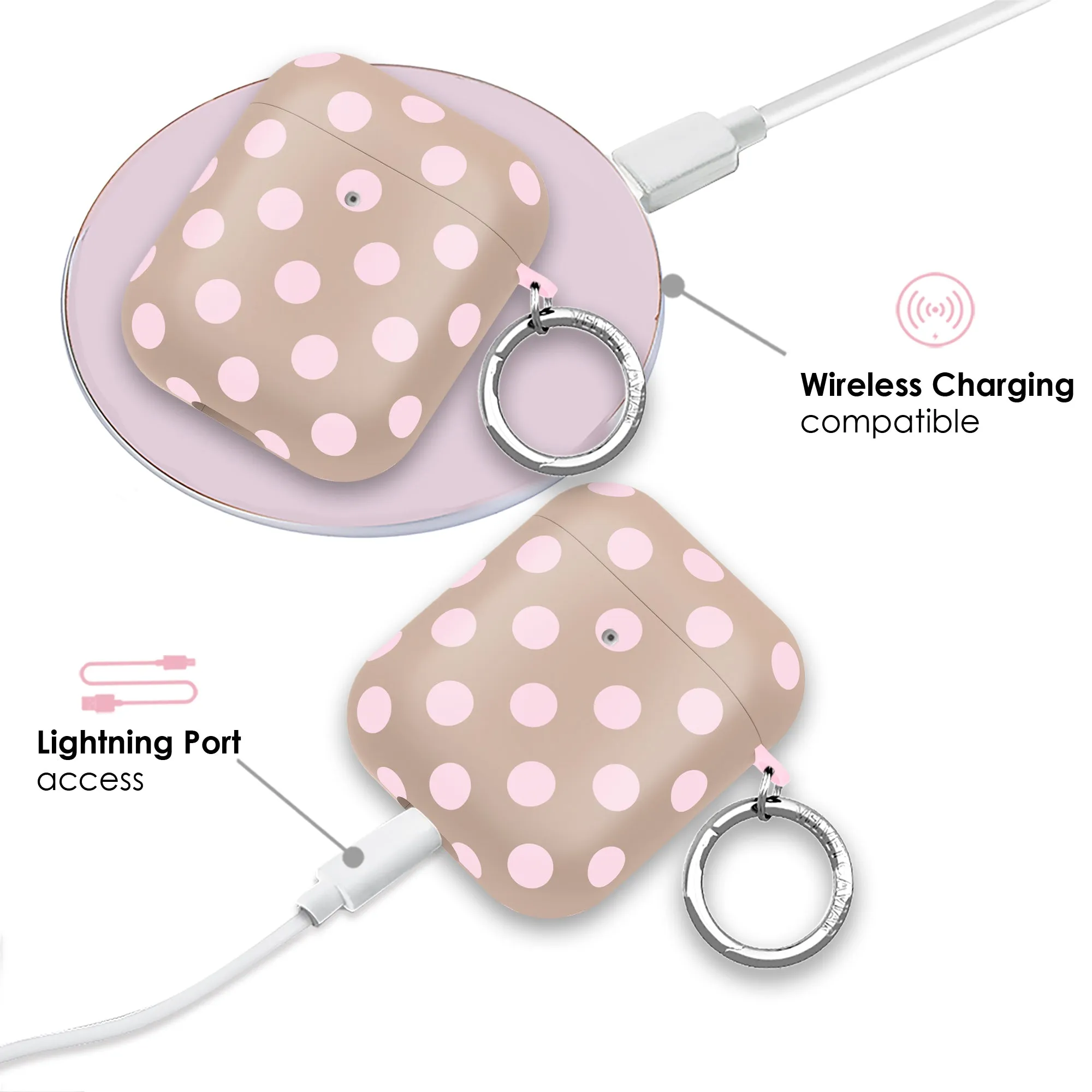 Brown Sugar Polka Dot AirPod Case sold by Velvet Caviar product image thumbnail 4