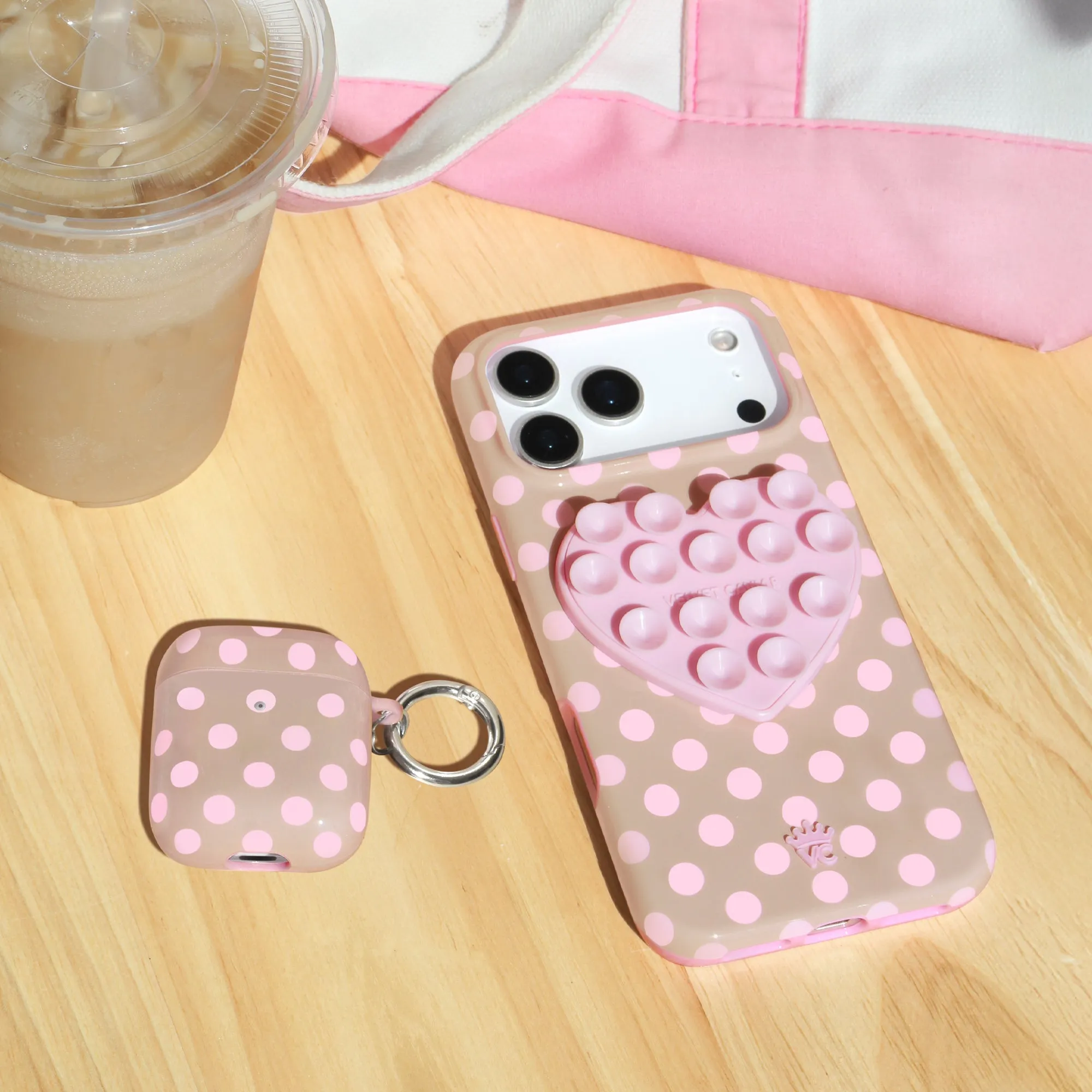 Brown Sugar Polka Dot AirPod Case sold by Velvet Caviar product image thumbnail 2