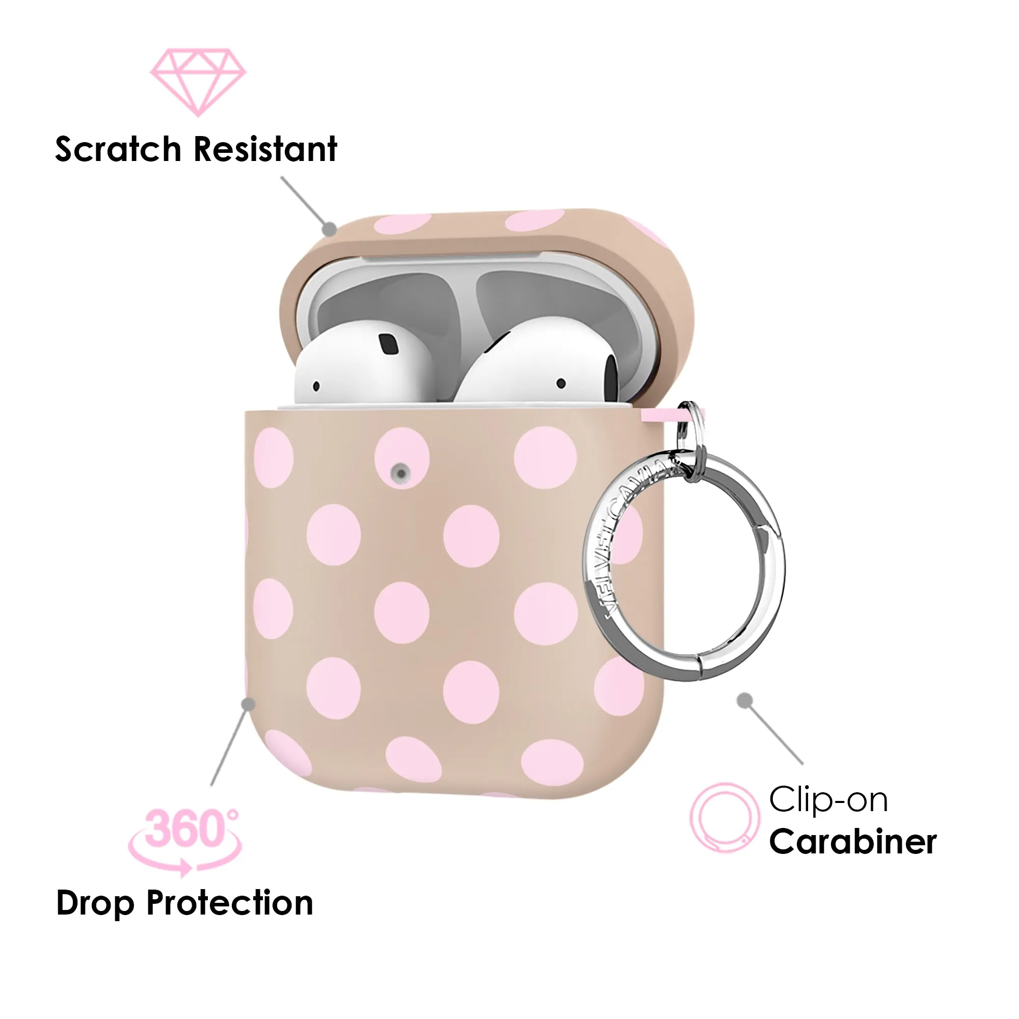 Brown Sugar Polka Dot AirPod Case sold by Velvet Caviar product image thumbnail 3