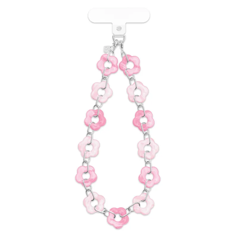 Pink Blossom Chain Phone Charm made by Velvet Caviar